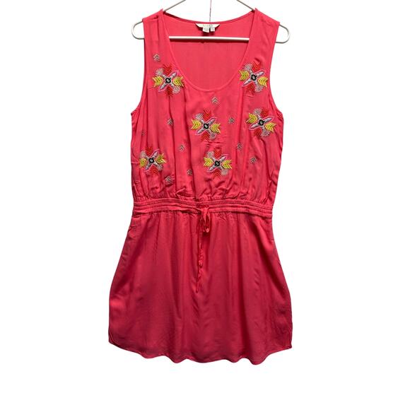 Boden Cotton Embroidered Women Sundress Drawstring Waist Pink - Picture 1 of 12
